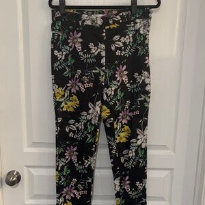 H&M Black Floral Skinny Jeans